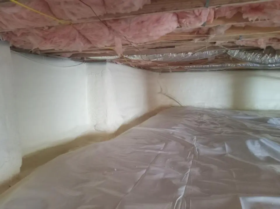 Crawl space encapsulation with closed-cell spray foam for Attic Insulation in Rochester